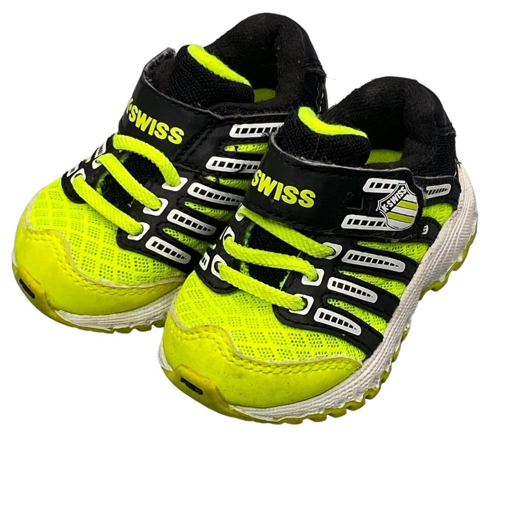 K-Swiss Classic Neon Green/Yellow Black Tubes Infant Boys Shoes Size‎ 1.5